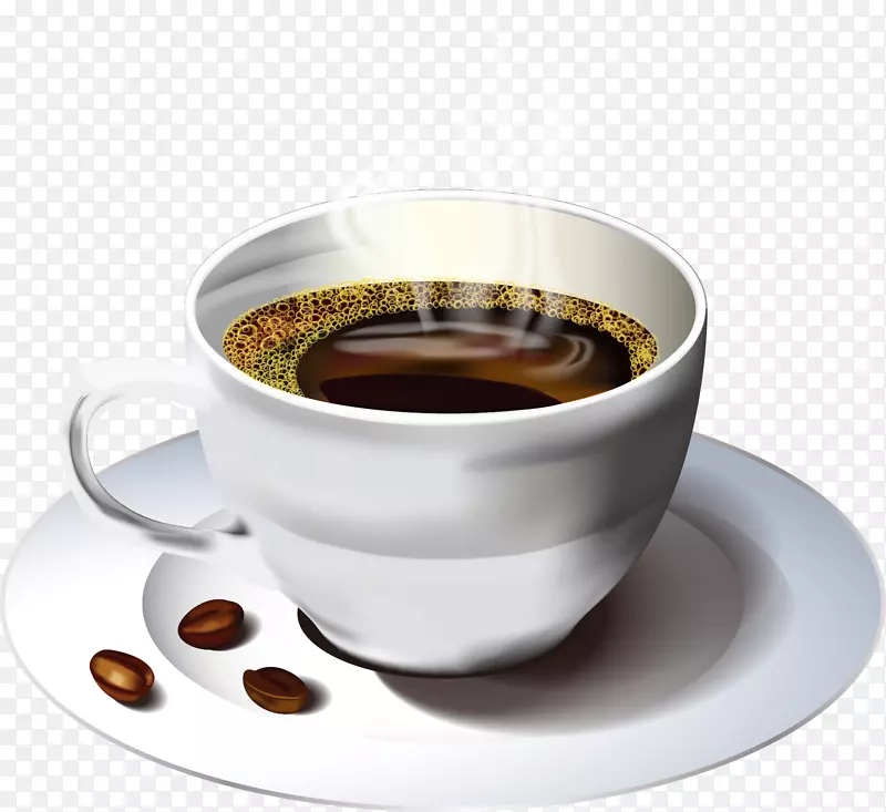 矢量咖啡杯与咖啡