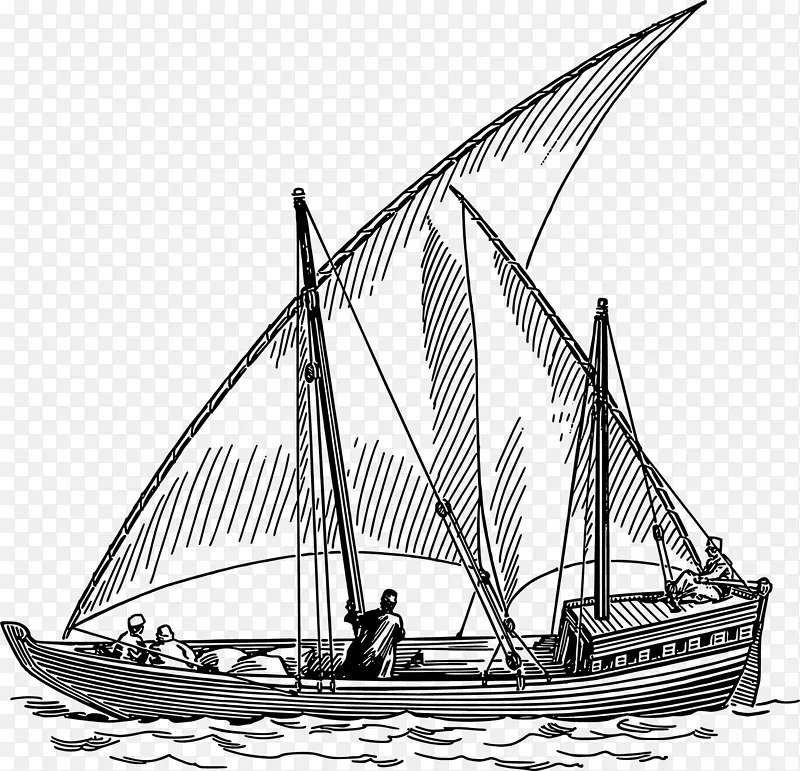 矢量素描帆船