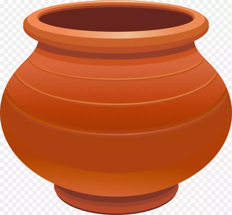 红色陶瓷瓦罐