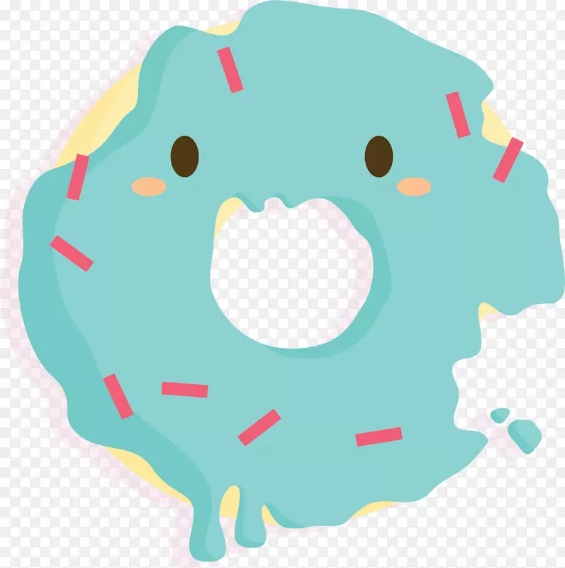 绿色奶油卡通甜甜圈