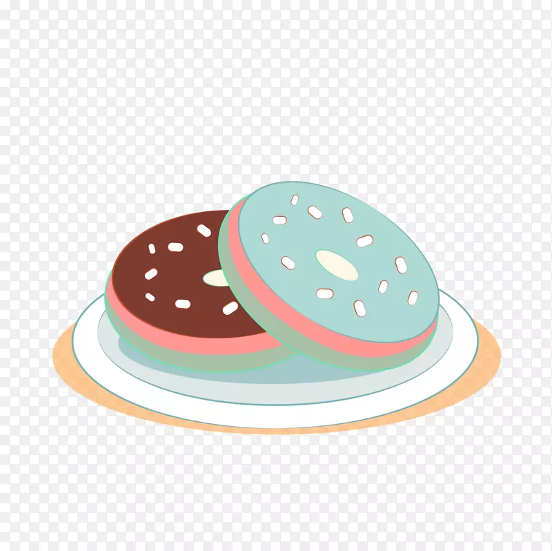 卡通甜甜圈食物矢量图