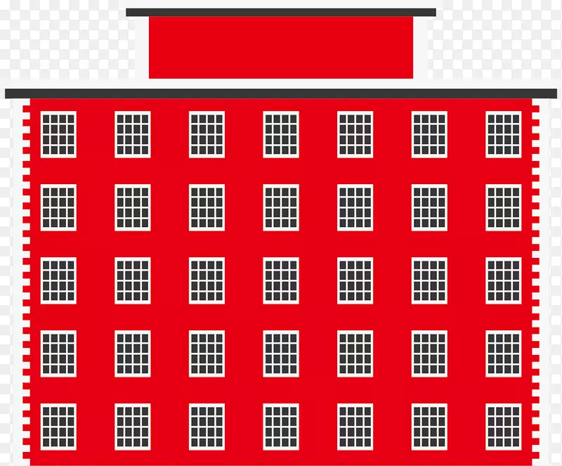 红色矢量建筑