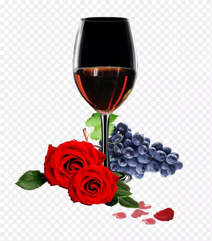 红酒和鲜花