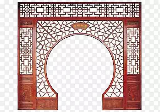 复古木质中式拱门