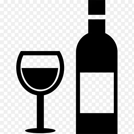 葡萄酒和酒杯图标