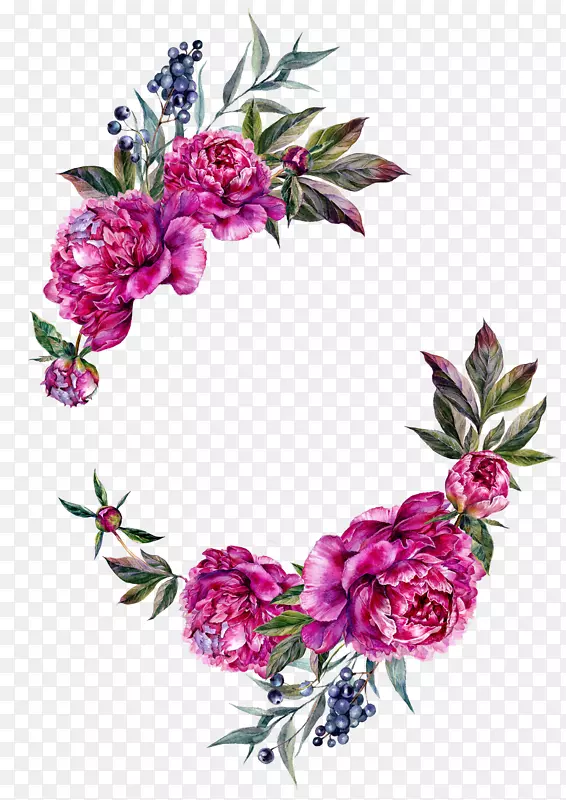 牡丹花边框