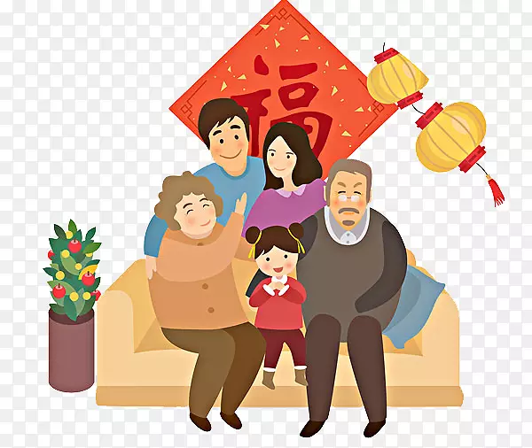 卡通手绘新年新气象的图片