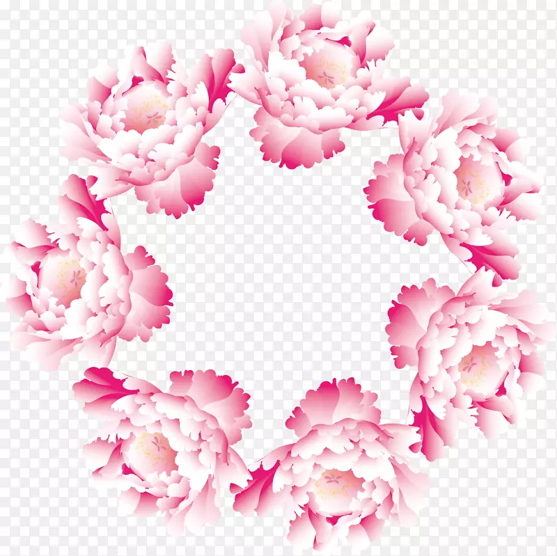 圆环粉色牡丹