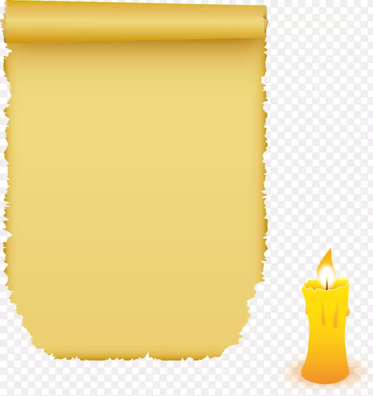 黄色复古蜡烛纸张