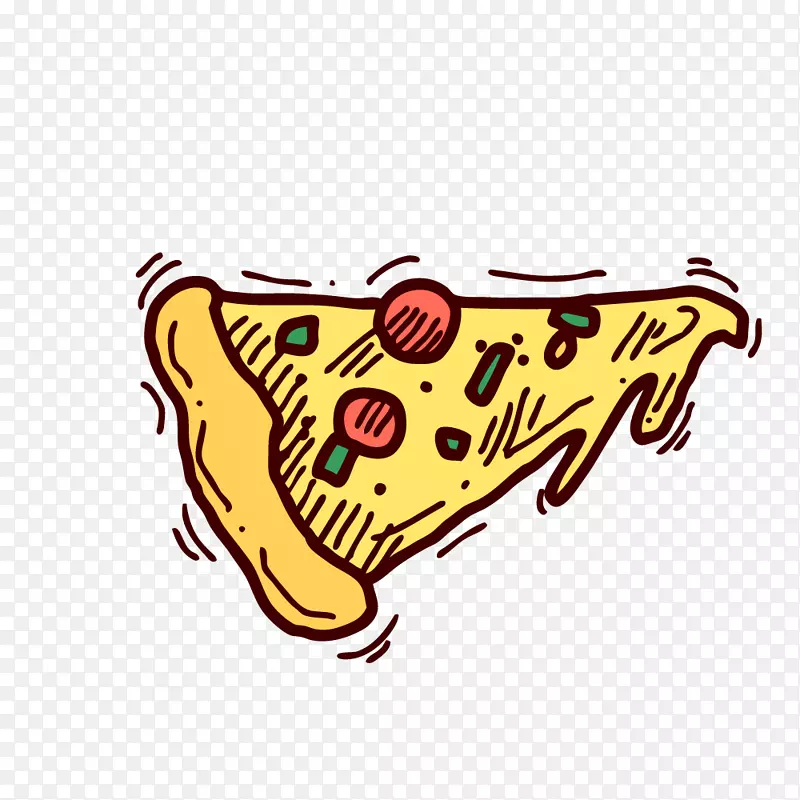 三角披萨西餐宣传卡通手绘素材