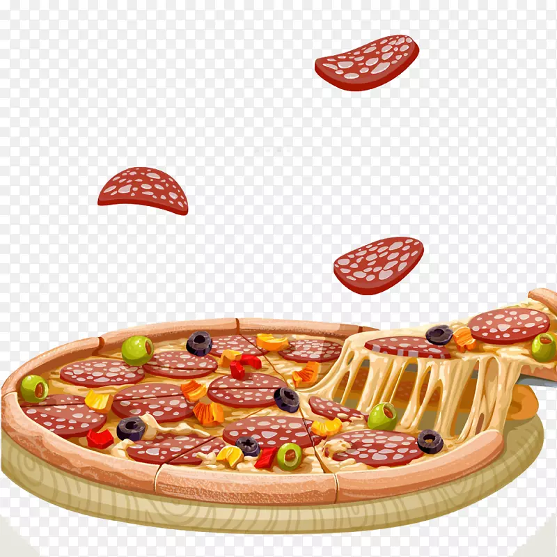 美味诱人的披萨插画图片