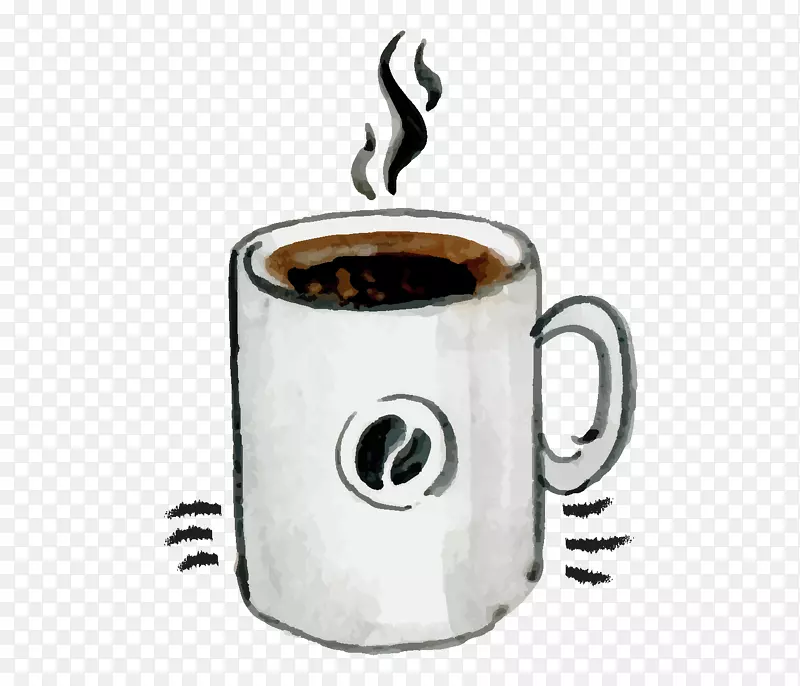 手绘创意咖啡杯免抠图