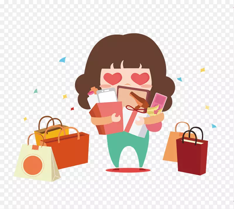 小女孩购物图