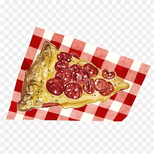 红枣披萨手绘画素材图片