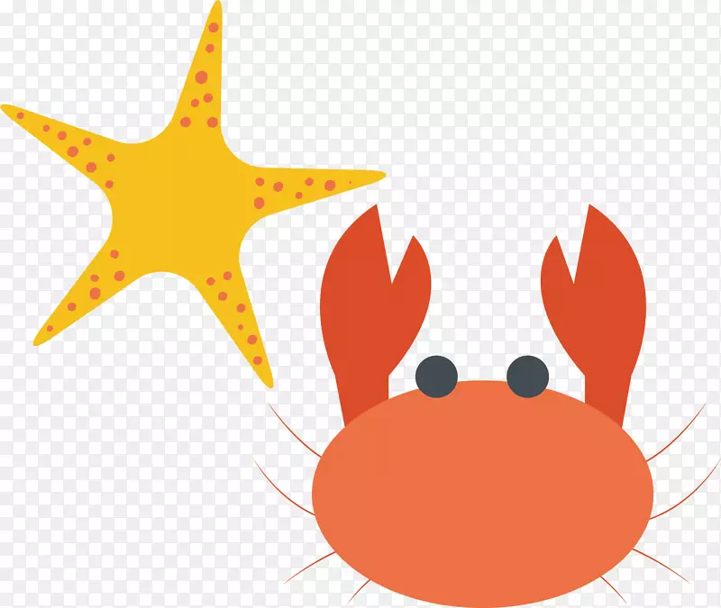 螃蟹海星png矢量素材