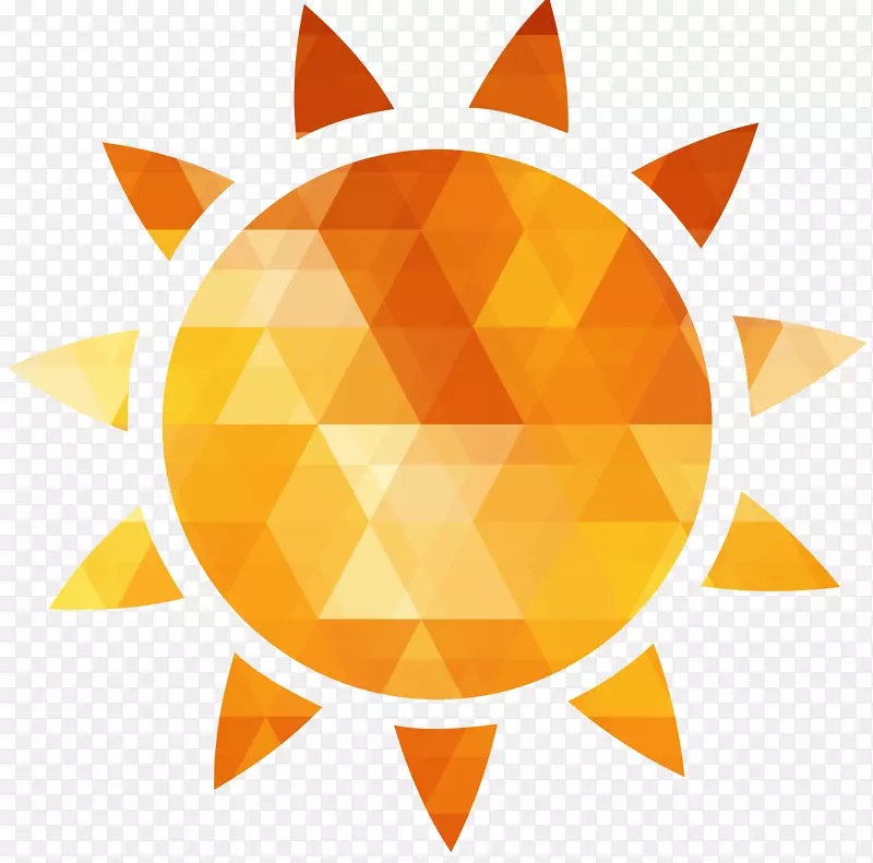 橘色方块拼接太阳