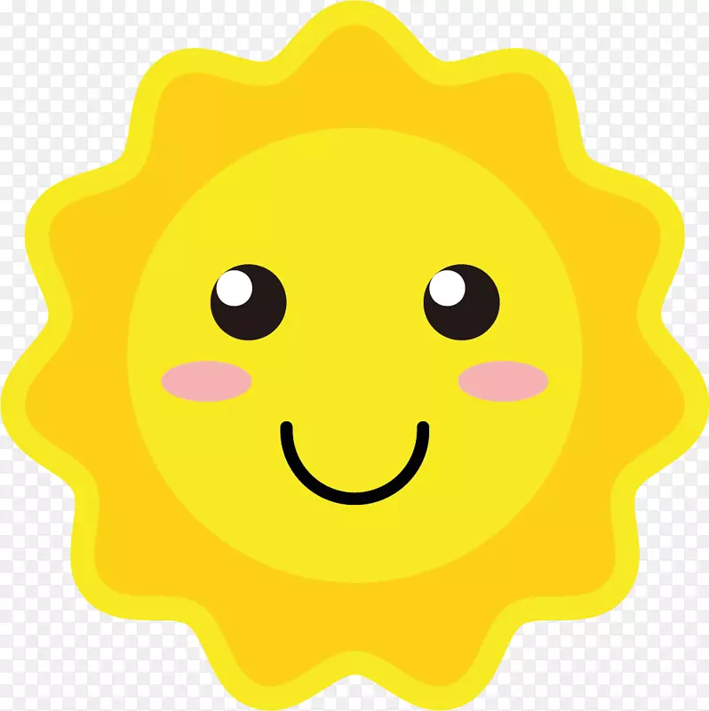 微笑的黄色卡通太阳