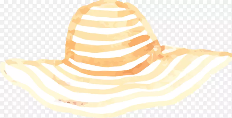 夏季手绘条纹沙滩帽