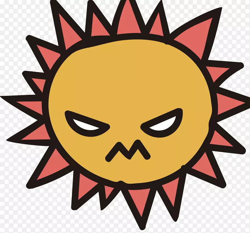 邪恶的红色矢量太阳PNG图片素材下载_图片编号qakbxlnq-免抠素材网