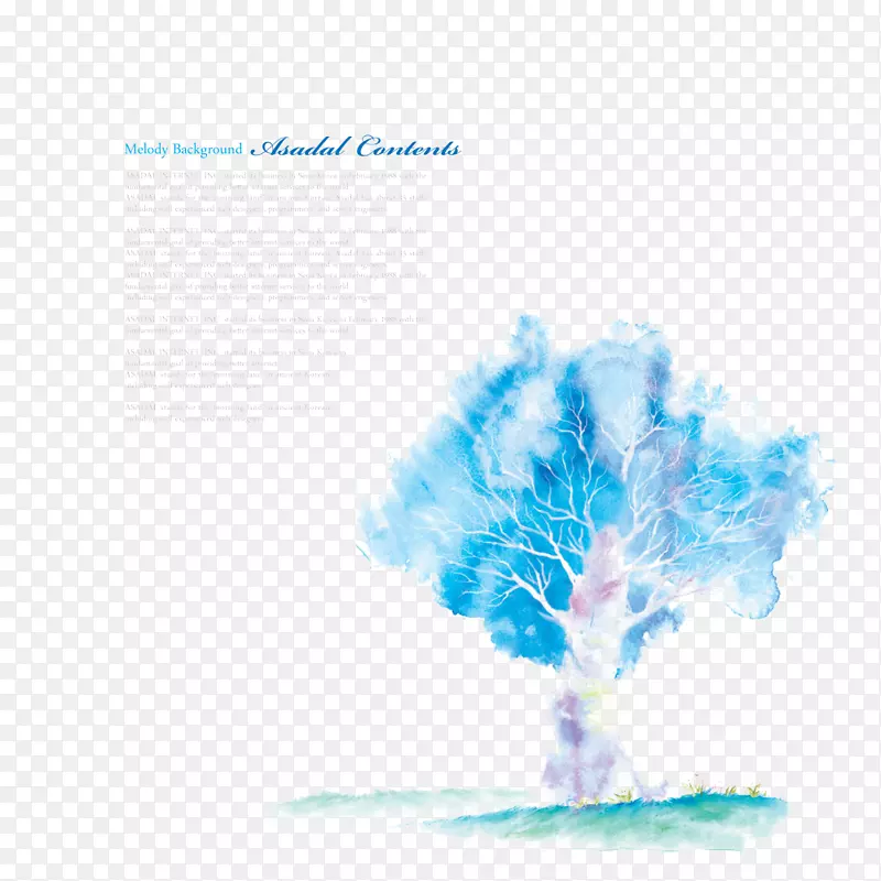 蓝色梦话树木