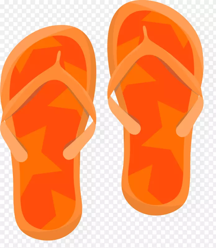 夏天气息橙色拖鞋