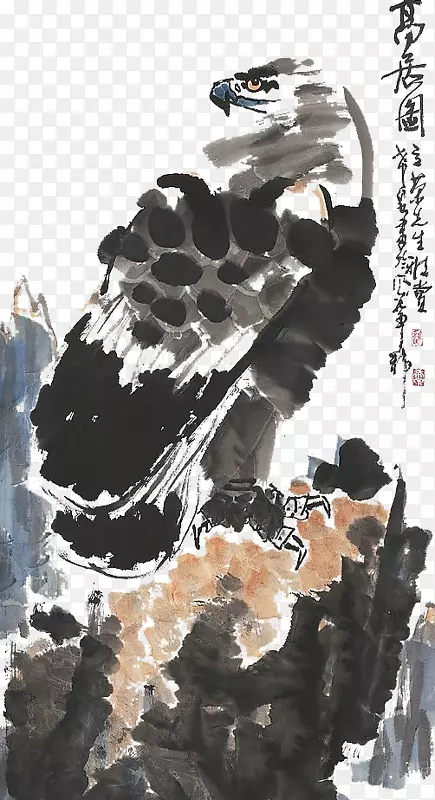 鹰免抠传统水墨画素材