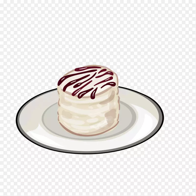 手绘白色小蛋糕设计素材