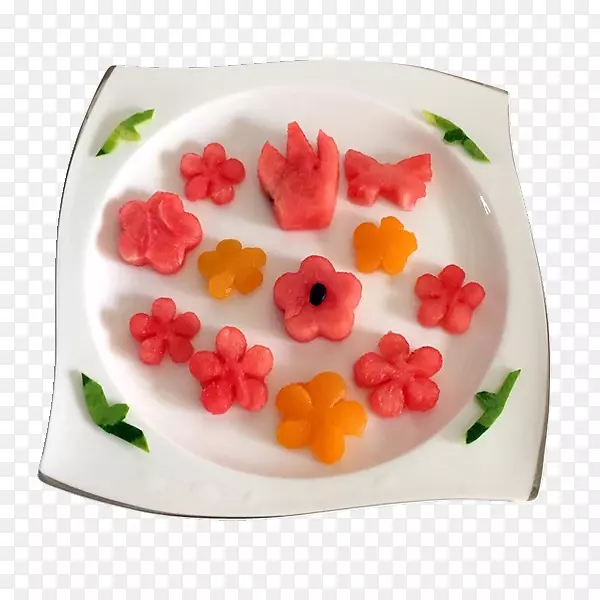西瓜花卉水果拼盘