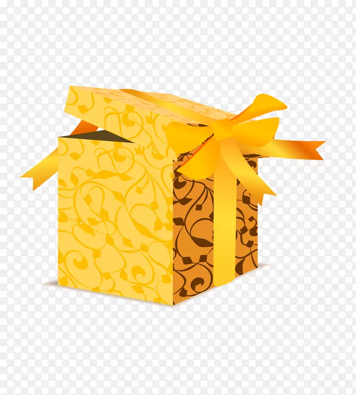 矢量黄色礼品盒