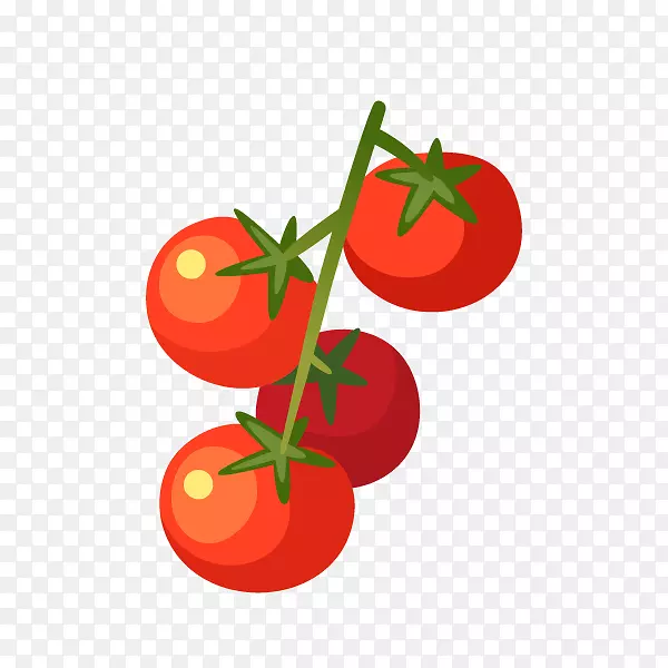 卡通手绘四个西红柿