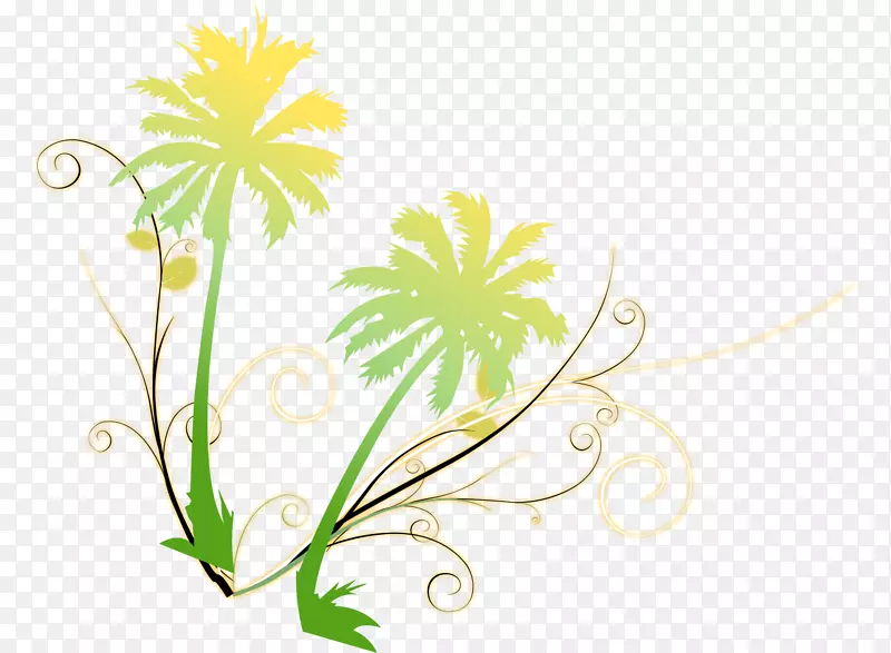 潮流椰树花纹