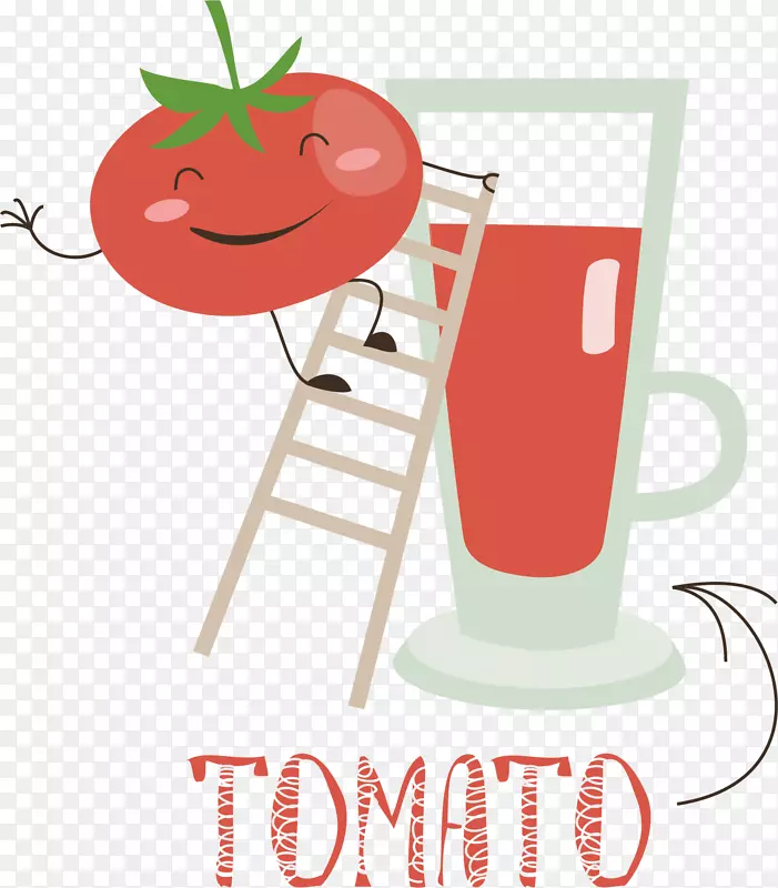 矢量图红色西红柿汁