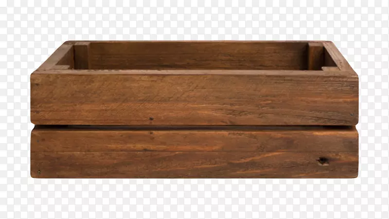 棕色无盖的复古木盒实物