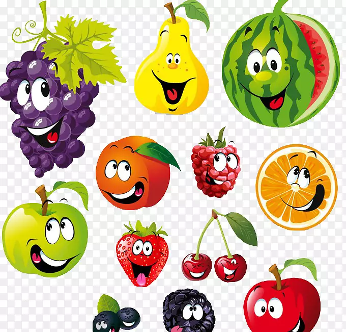 矢量水果表情图片