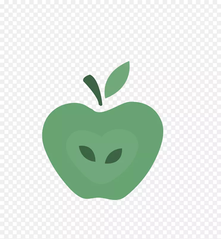 水彩绿色苹果简笔画