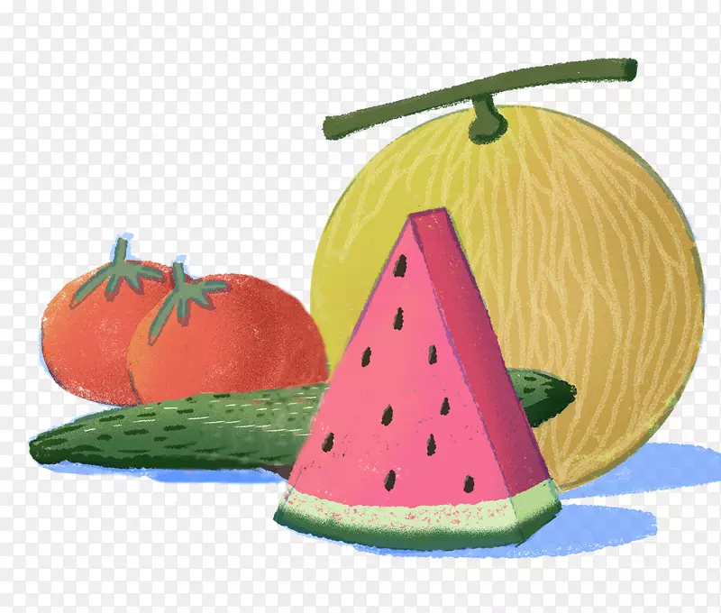 卡通手绘水果蔬菜