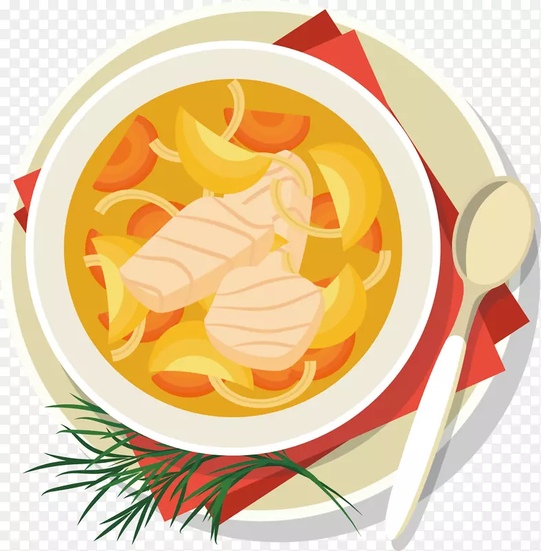 鱼翅汤矢量图