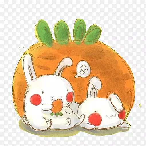 可爱图片可爱卡通 兔子 萝卜