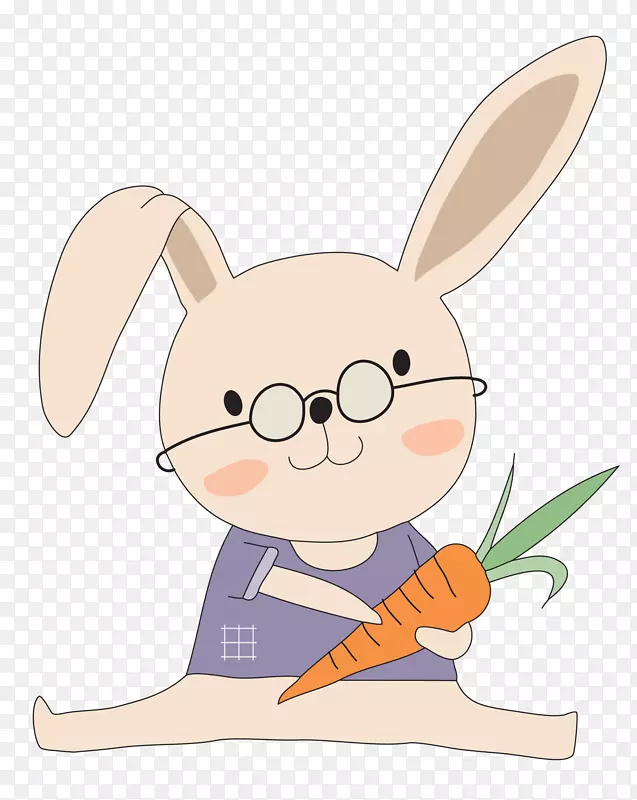 拿着胡萝卜的小兔子