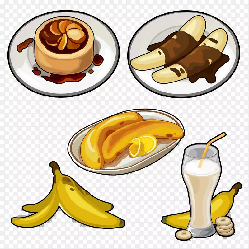 卡通香蕉美食插画图片