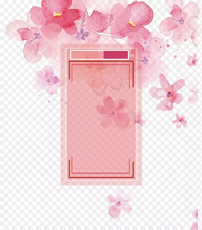 粉红色浪漫樱花背景方框
