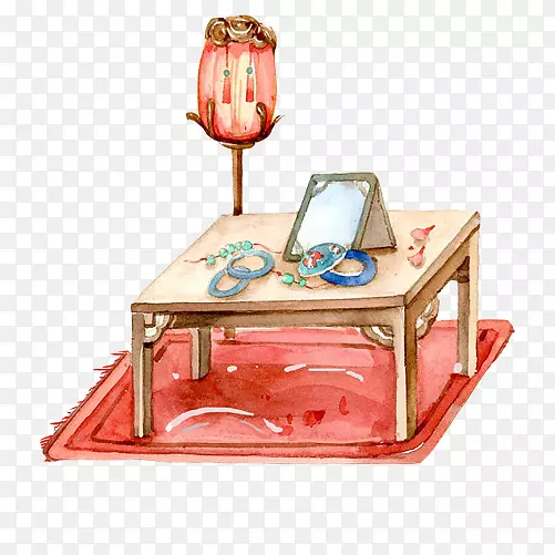 古风桌椅手绘画素材图片
