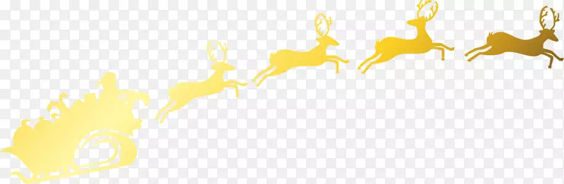 圣诞节黄色麋鹿拉车