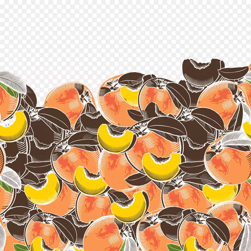 彩绘桃子背景装饰矢量图