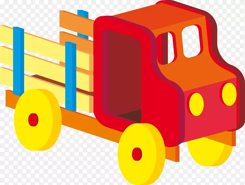 矢量卡通儿童玩具车