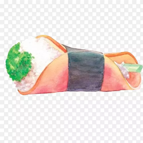 培根卷饭团手绘画素材图片