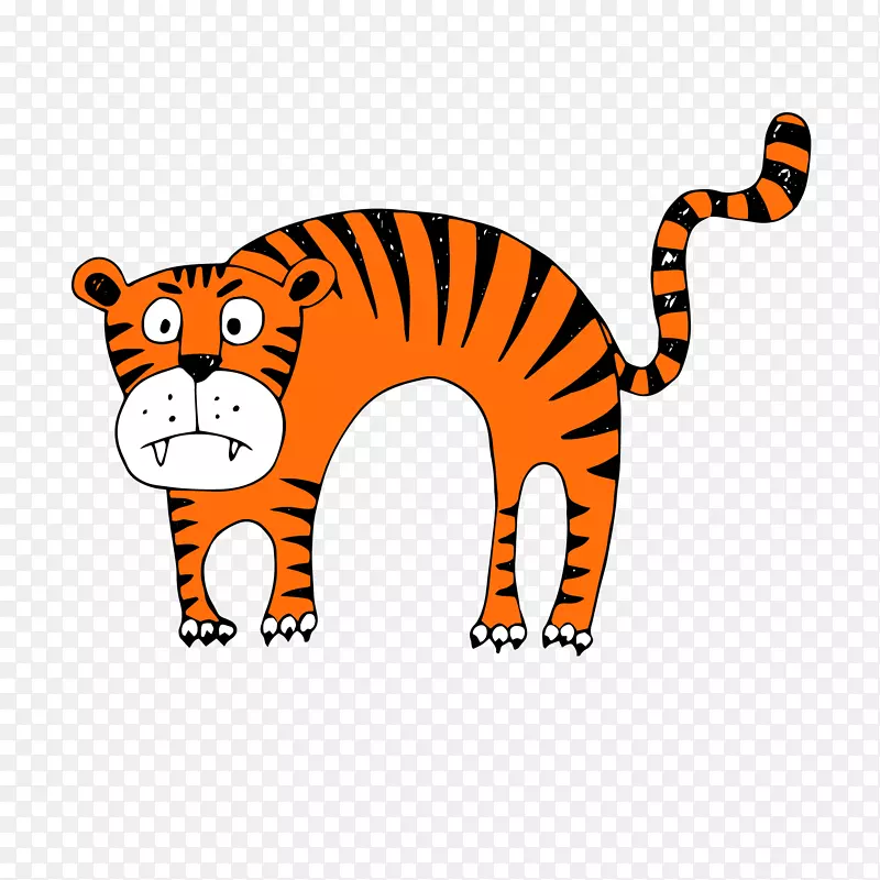 卡通生气的老虎动物设计