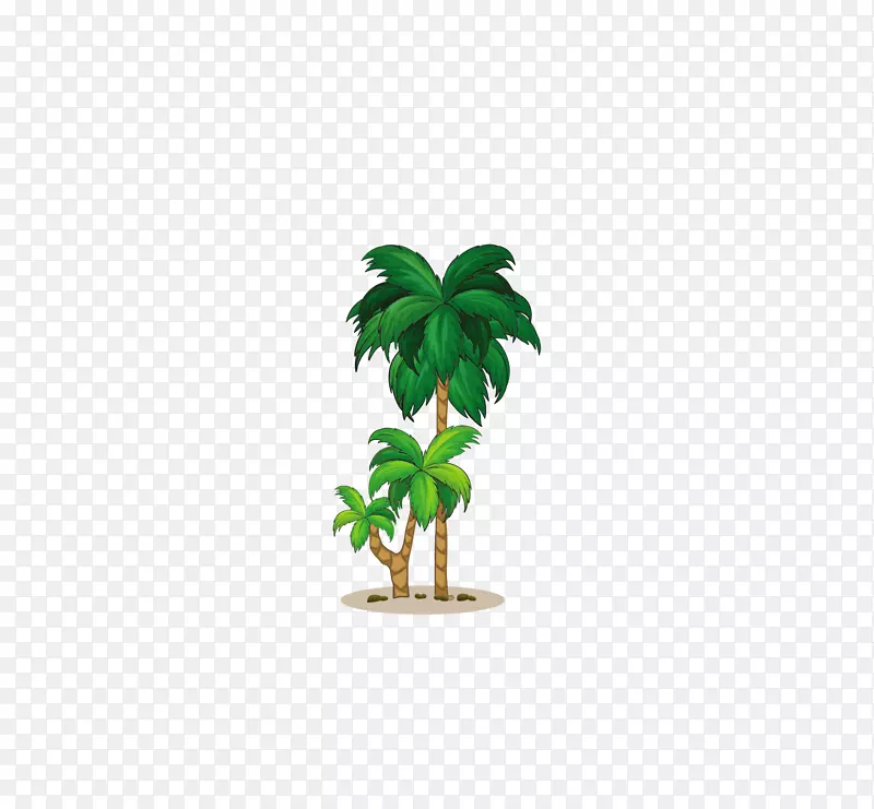 精美海滩椰子树png素材图片