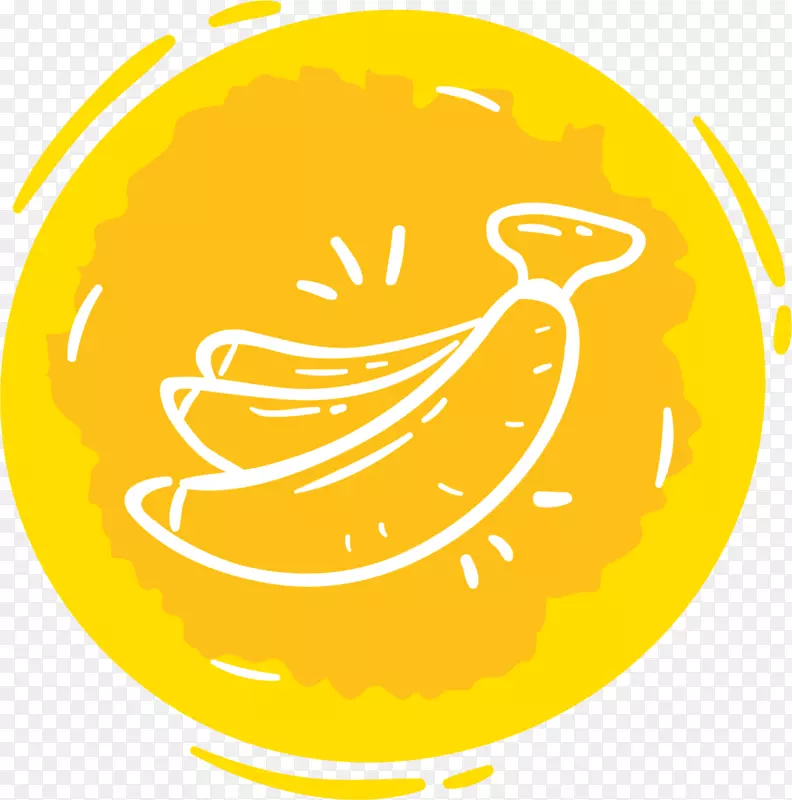 夏季手绘白色香蕉