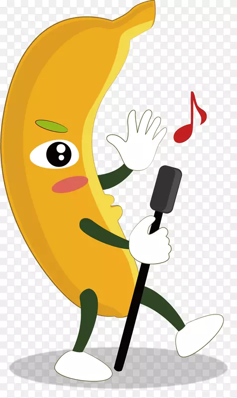 矢量图唱歌的香蕉
